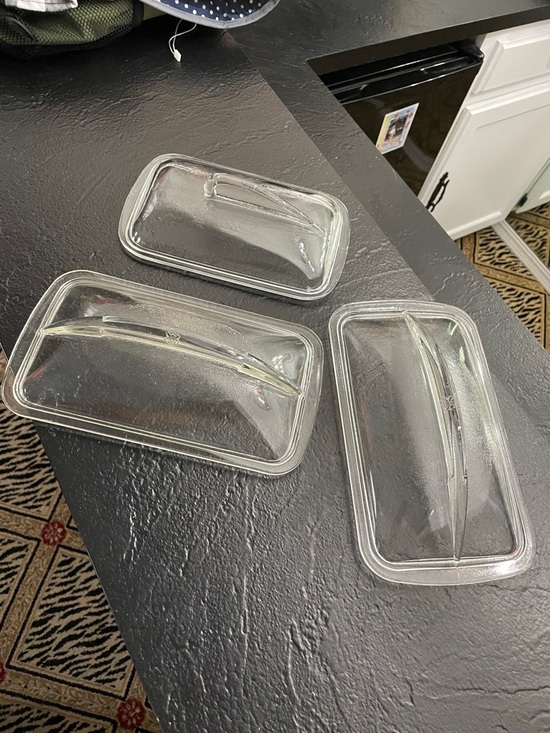 Westinghouse Other - Westinghouse Clear Glass Dish Tops - Set of 3 Fin Style